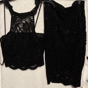 Macys black 2-piece lace dress!